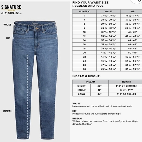 π£ Signature Levi Strauss Gold Label Women's Curvy Shaping Jean ππ π 26 Plus - Picture 4 of 5